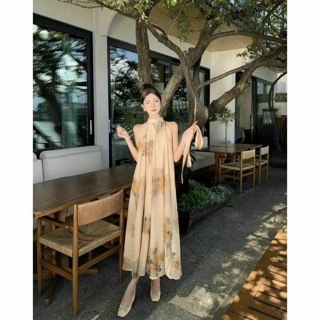 花柄 ワンピース レディース ドレス お洒落 上品 ロング 韓国