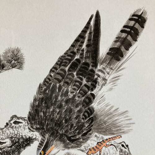 鷹 水墨画 絵画 掛け軸 絵画 こたつ 通販 18043703｜Creema(クリーマ)