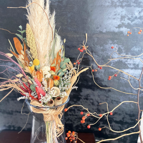 パンパスグラス お月見スワッグ early Autumn ドライフラワー秋色