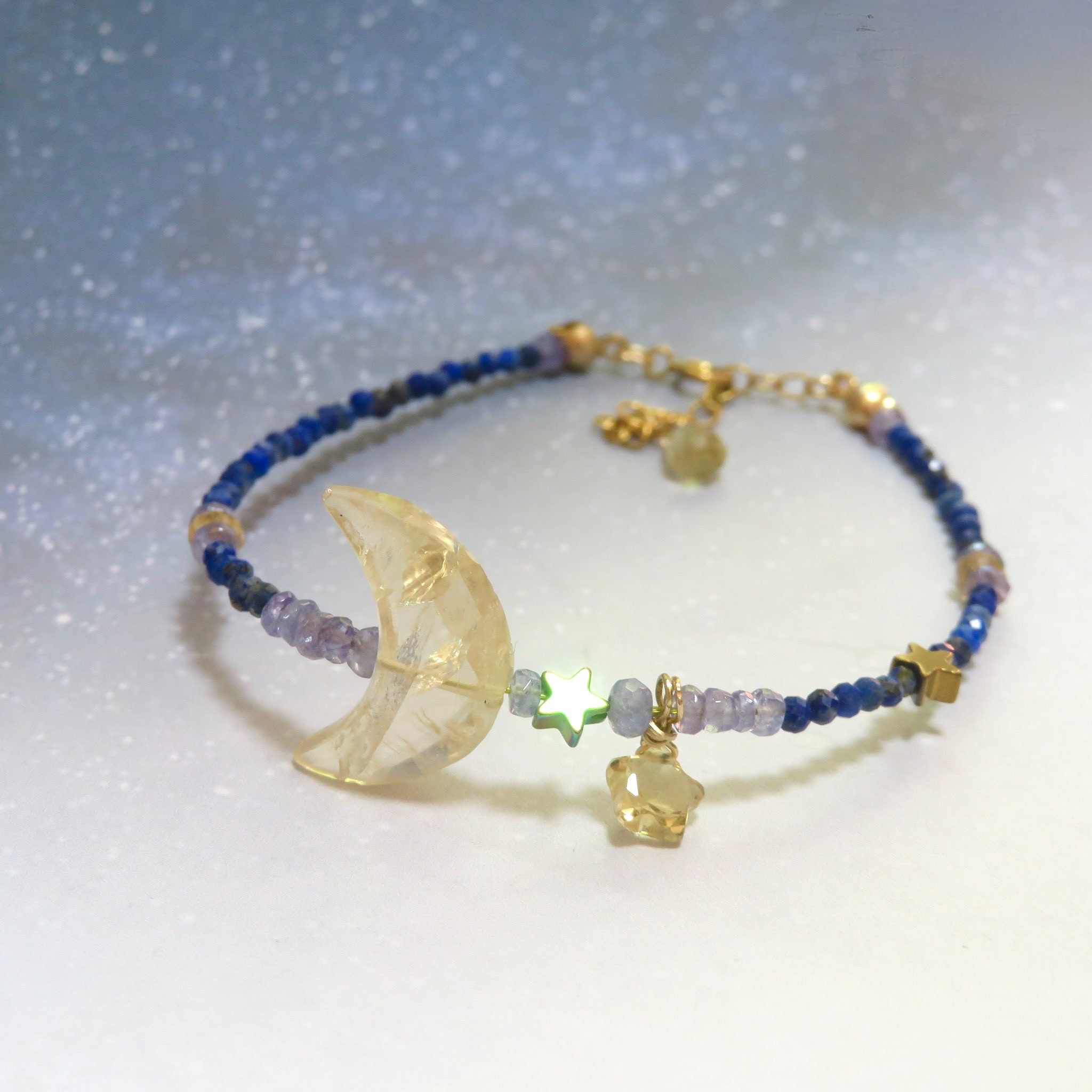 天体観測・三日月夜◆シトリン・ラピスラズリ・タンザナイト… ／14kgf