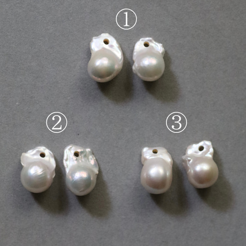 オイスターバロックパールのフープピアス オイスターパール ゴールド