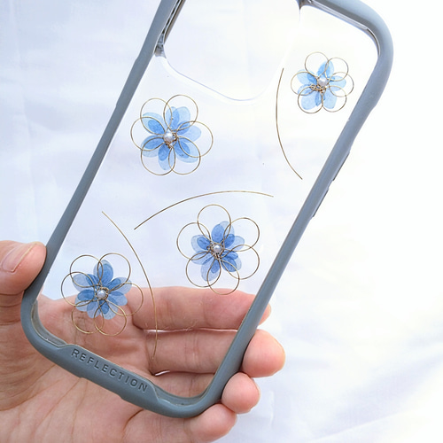 紫陽花2025 iPhoneケース スマートフォンケース 紫陽花とワイヤーの