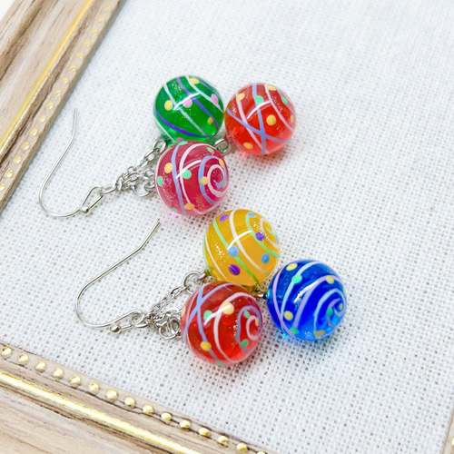 贅沢ヨーヨーピアス/ヨーヨーイヤリング ピアス（フック・チェーン