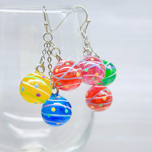 贅沢ヨーヨーピアス/ヨーヨーイヤリング ピアス（フック・チェーン