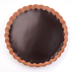 チョコタルトなアクセサリートレイ Mサイズ（直径120mm）／本革製 4枚目の画像