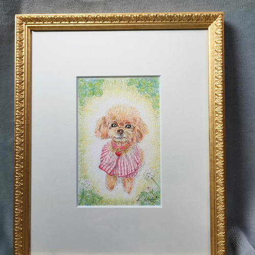 原画】『道化師セシル』（犬、トイプードル）