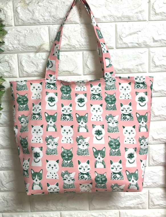 yukiemonハンドメイド 45㎝ファスナービッグトートバック ①