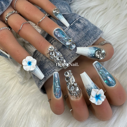 ネイルチップ プルメリア ギャルネイル 派手ネイル ネイルチップ