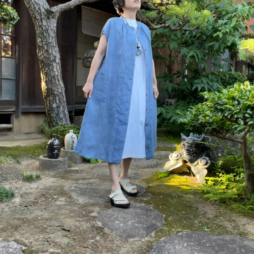 麻生地リメイクチュニック 麻生地リメイクチュニック