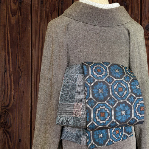 紬お着物リメイク* 大島紬と絣 兵児帯 半幅帯 長尺435cm 和装小物（帯  