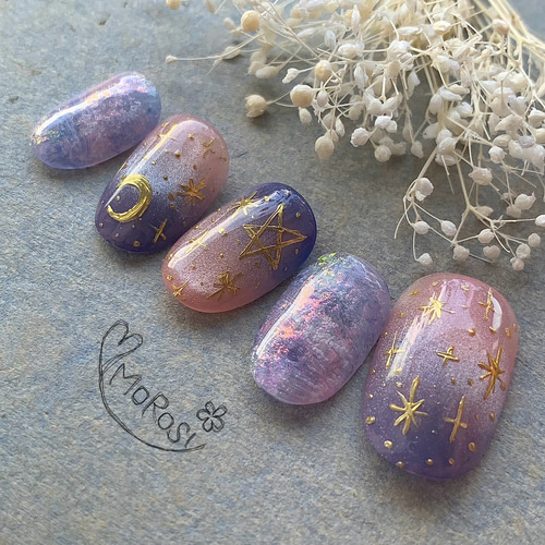 MOROSY250☆宇宙 ギャラクシー 月 星 夜空 夕焼け マグネット ミラー