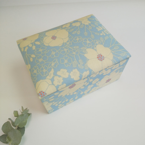 カルトナージュのスクエアBOX（水色） フリーボックス・小物入れ