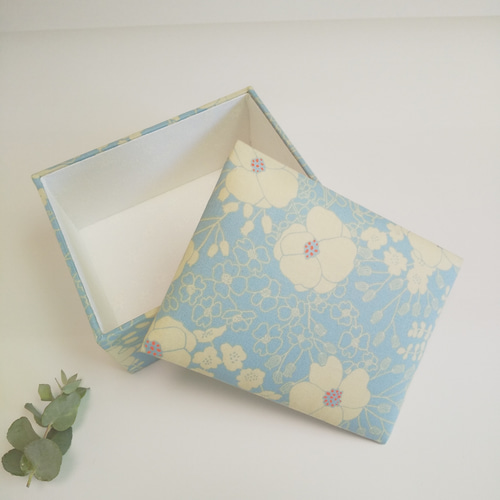 カルトナージュのスクエアBOX（水色） フリーボックス・小物入れ