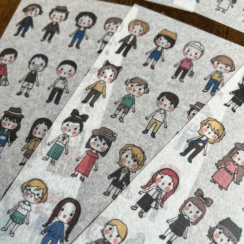 可愛いニンゲンたくさん！シール(96人入り)【mc】 シール・ステッカー