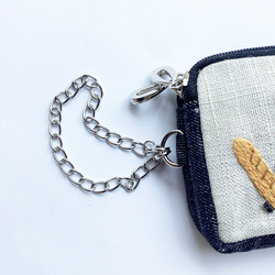 カードポーチ「きゃぁ。らっこ」手刺繍　イヤホンケース　お財布　ラッコ 11枚目の画像