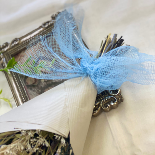 ブルー系 涼しげ ドライフラワー スワッグ ブーケ ドライフラワー