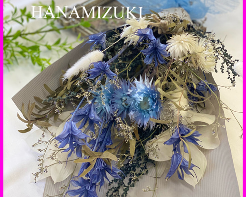 商品名【優羽】ゆきこ♥ホワイト＆ブルーのスワッグリース✳夏リース 40f330c1ff2237b8d44225af66dd13