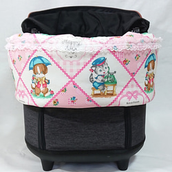 ペット用品　あごのせクッション　ギンガム　ピンク　ハンドメイド 500円OFF】夏用ペットカート・バギー用 ぷくぷくあごのせ