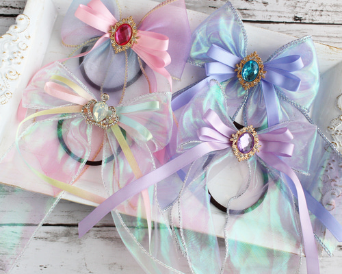 確認　ゆれるヘアリボン ヘアゴム　813　キラキラマーメイド　人形　海モチーフ 確認 ゆれるヘアリボン ヘアゴム 813 キラキラマーメイド 人形