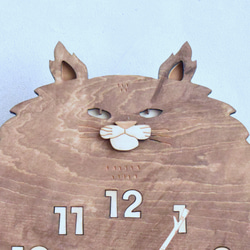 ウォルナット猫＊ロング＊レギュラーサイズの時計 木製 振り子時計 掛け時計 3枚目の画像