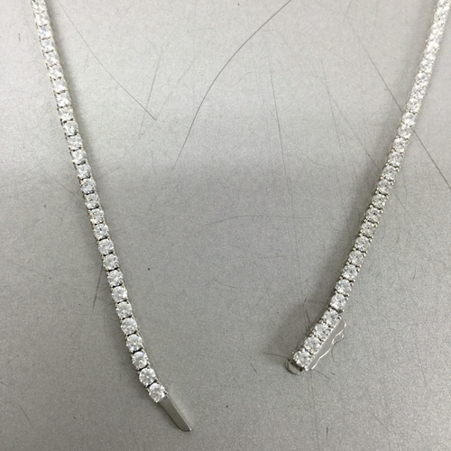 シルバー925 AAAキュービックCZ ロングテニスネックレス 80cm