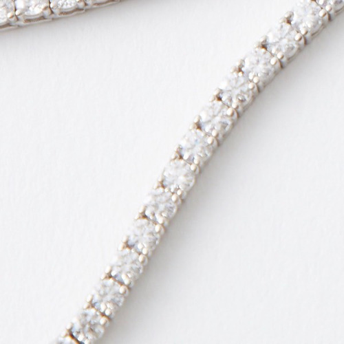 シルバー925 AAAキュービックCZ ロングテニスネックレス 80cm