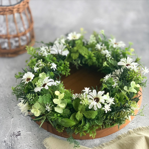 さわやかグリーンリース*⁠.⁠✧ 玄関リース 造花リース 【公式通販】