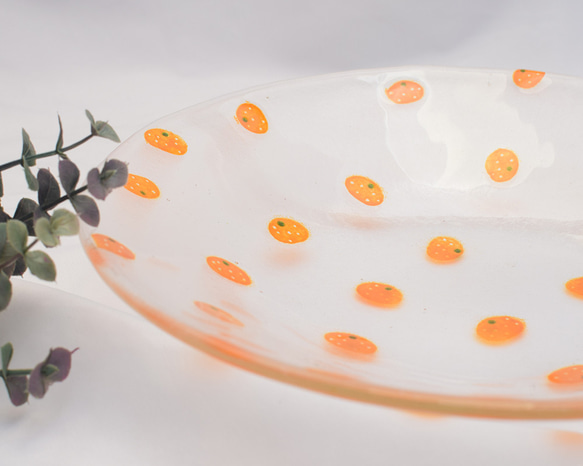 みかんのガラス深皿23cm 大皿 くらしをあそぶ展 通販 18046001｜Creema