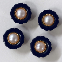 SALE】 レトロ フラワー ローズ ボタン ブラック お花 15mm 10個