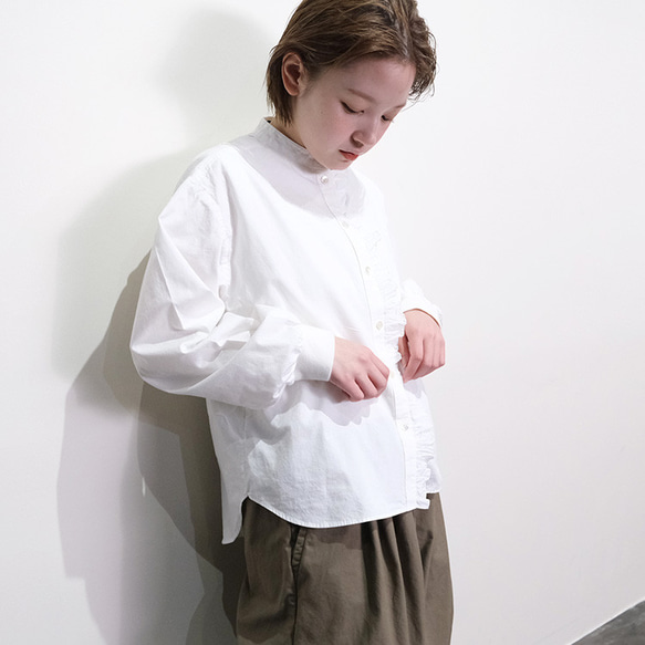 フロントフリルデザインシャツ vent blanc VB243386 ヴァンブラン blanc ヴァンブラン