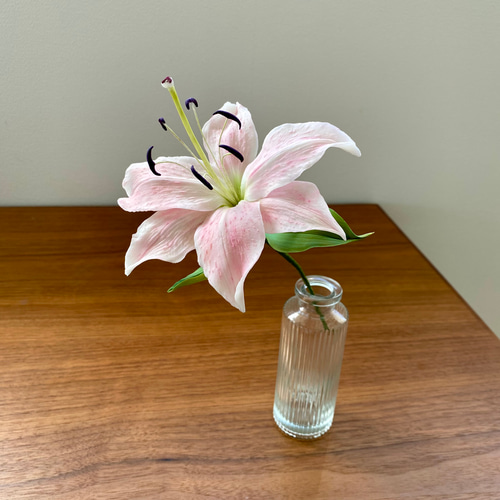 樹脂粘土のピンクのカサブランカ＊クレイフラワー アートフラワー My