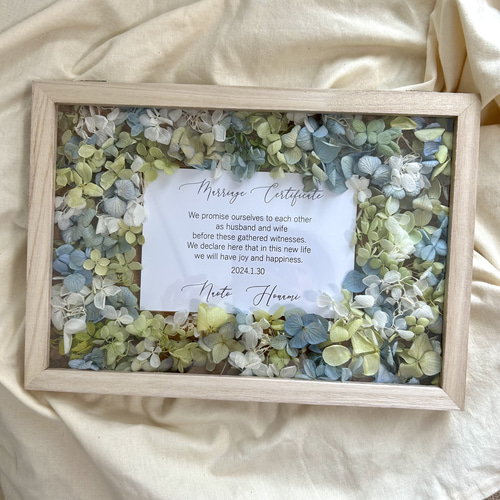 ナチュラル系】ゲスト参加型 結婚証明書 ドライフラワー おしゃれ