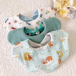 出産祝いに人気】もくもくスタイ 3枚セット｜両面ダブルガーゼ