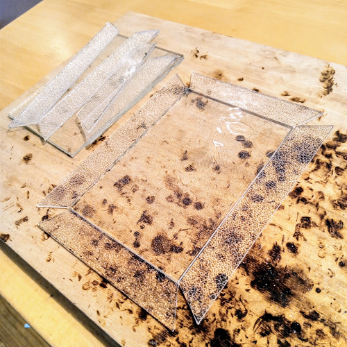 昭和ガラス】古都 小物トレイ ステンドグラス/ Tray Stained glass