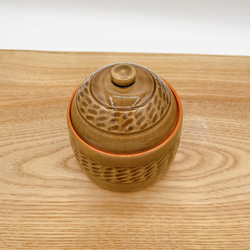 菫釉薬　シュガーポット　小物入れ　陶器 2枚目の画像