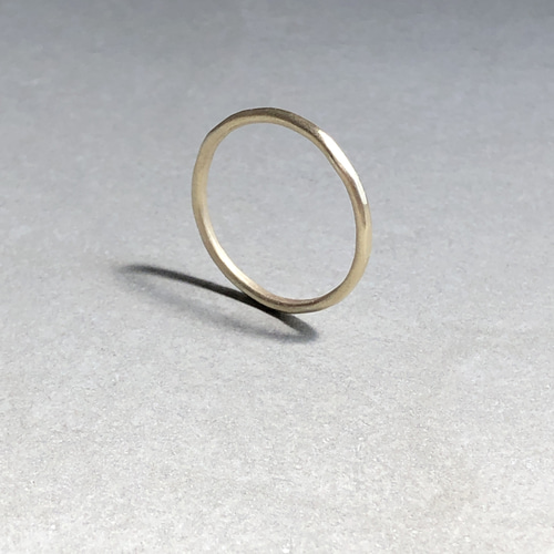 K10】1.5mm ring 槌目マット/イエローゴールド/指輪/シンプル/マリッジ