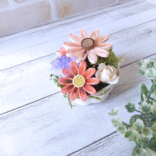 14永遠に枯れないお世話いらずのminiクイリングペーパーフラワー