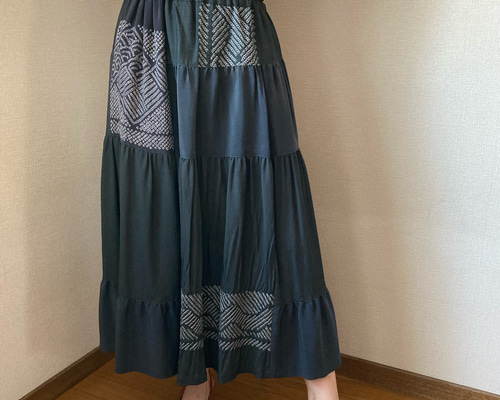 284 着物リメイク　ギャザーたっぷりスカート 284 着物リメイク ギャザーたっぷりスカート 284 着物リメイク