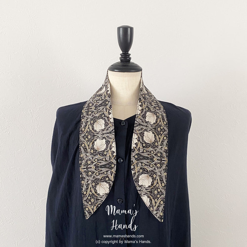 ネッククーラー COOLMAX ウィリアムモリス ブラック ハンドメイド ネッククーラー COOLMAX ウィリアムモリス ブラック ハンドメイド
