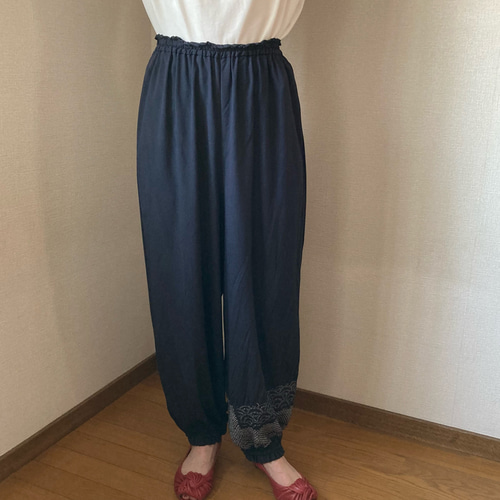 着物 リメイク 兵児帯 リラックスもんぺパンツ フリー ハンドメイド 着物 リメイク 兵児帯 リラックスもんぺパンツ フリー
