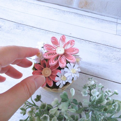 20永遠に枯れないお世話いらずのminiクイリングペーパーフラワー