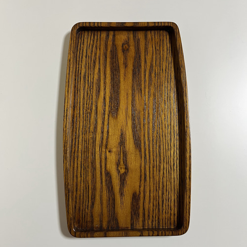 木製トレー　　拭き漆 手掘り木製トレー 拭き漆