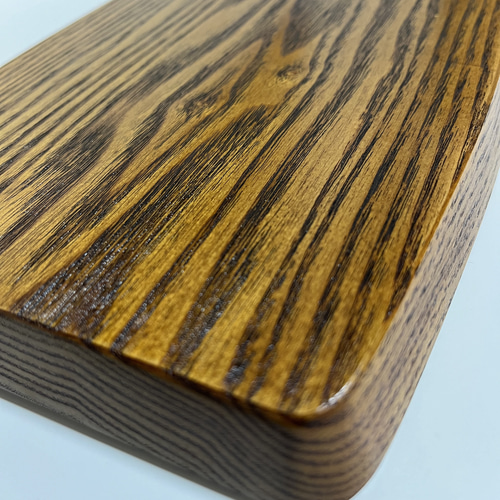 木目の美しいお盆 拭き漆 1枚板削り出し 天然木 木製トレー (ナラ) d