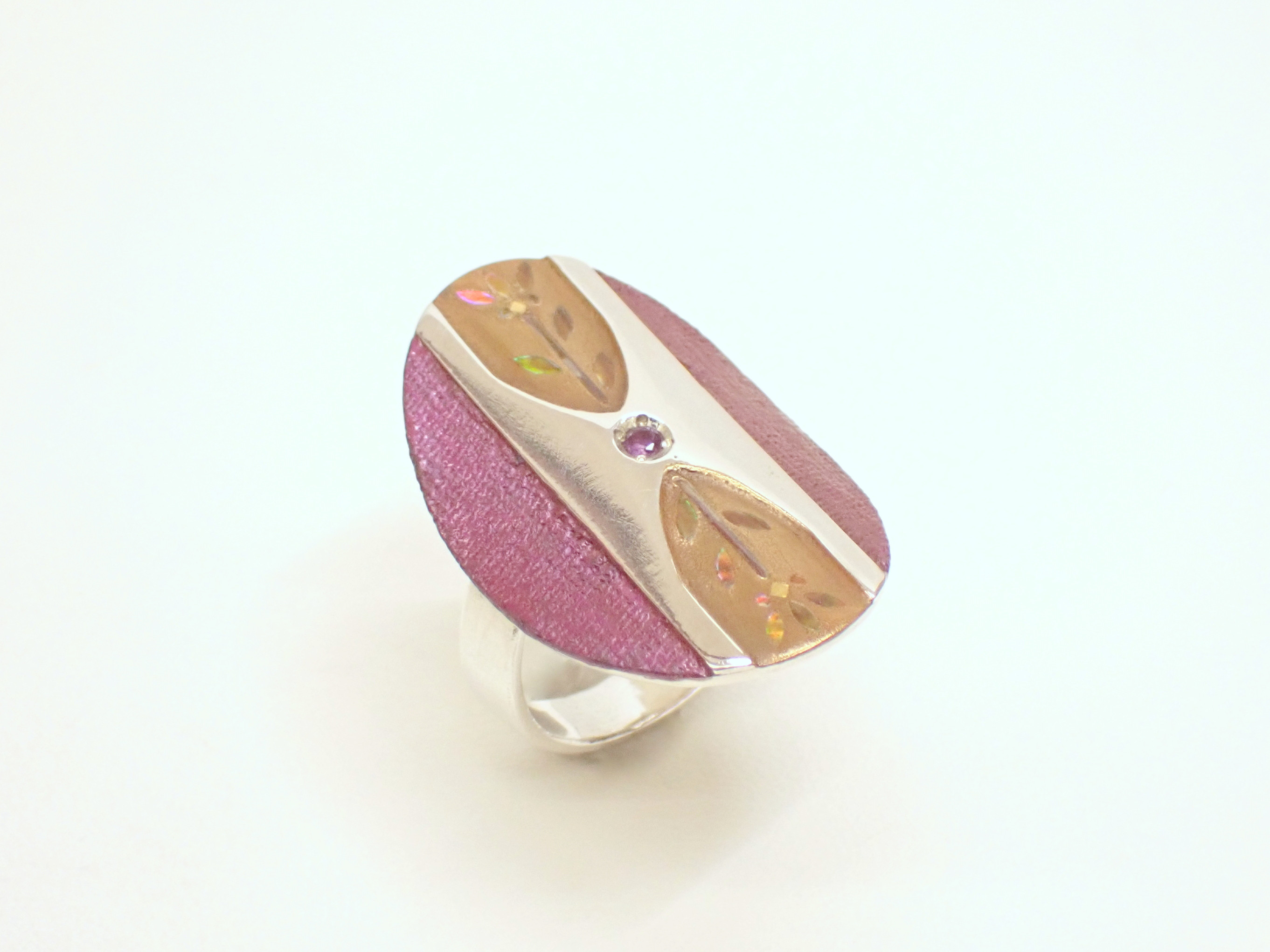 蒔絵リング ”紫輝” / シルバー950、アメジスト