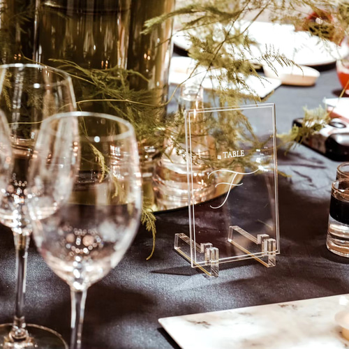 クリアボード / テーブルナンバー 席札 アルファベット Wedding