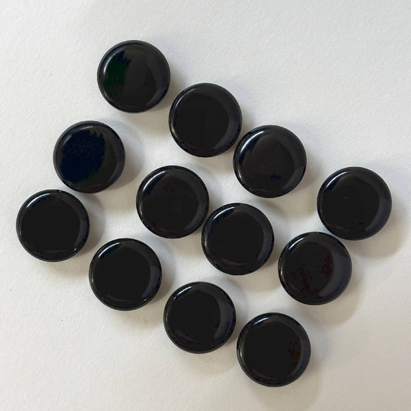 ボタン レトロ 円形 丸型 ブラック 傷アリ トンネル足 15mm 12個