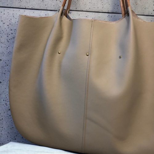 日本製 くたくた本革トートバッグL：しっとりもちもちレザー 黒 トート