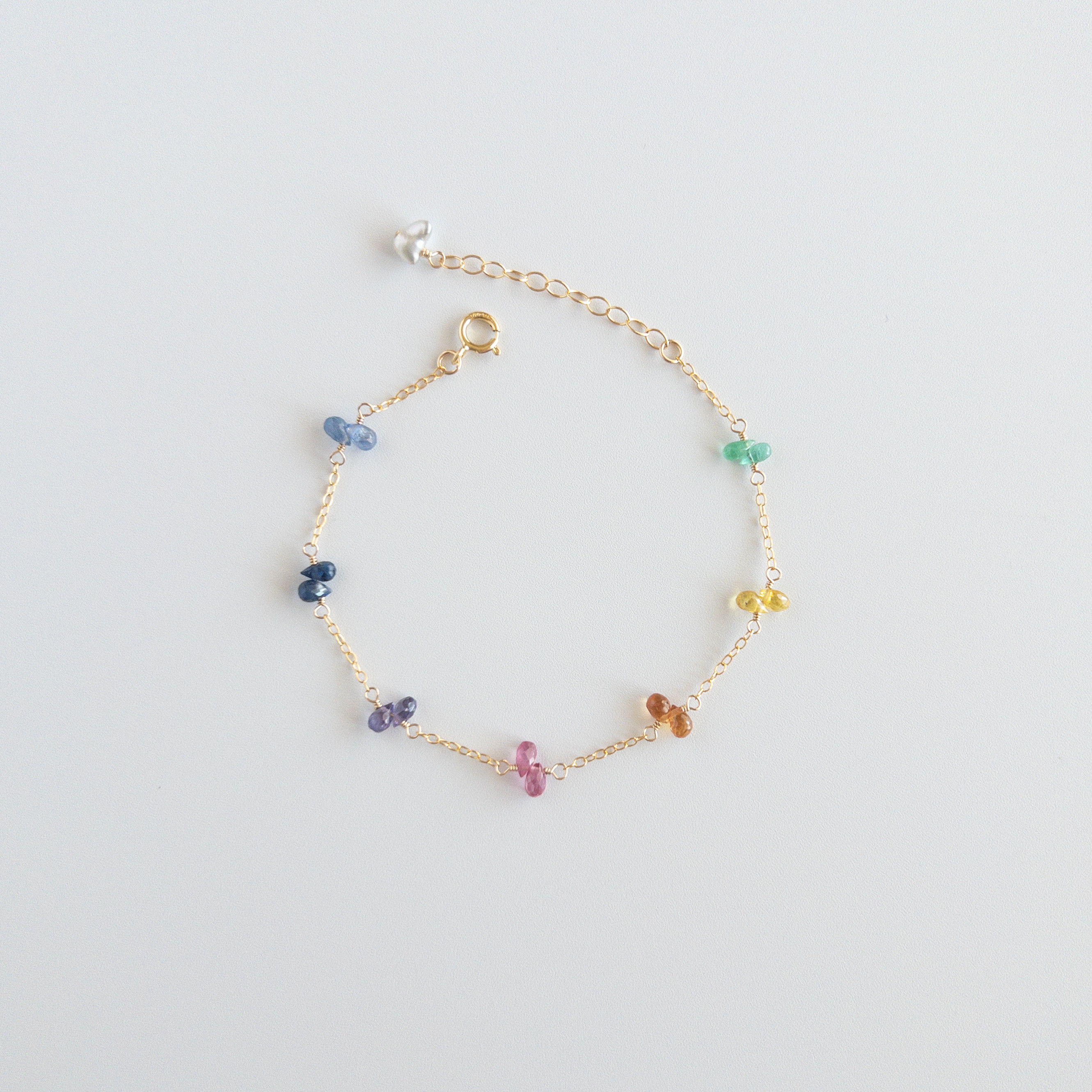 サファイアとエメラルドのアミュレットブレスレット