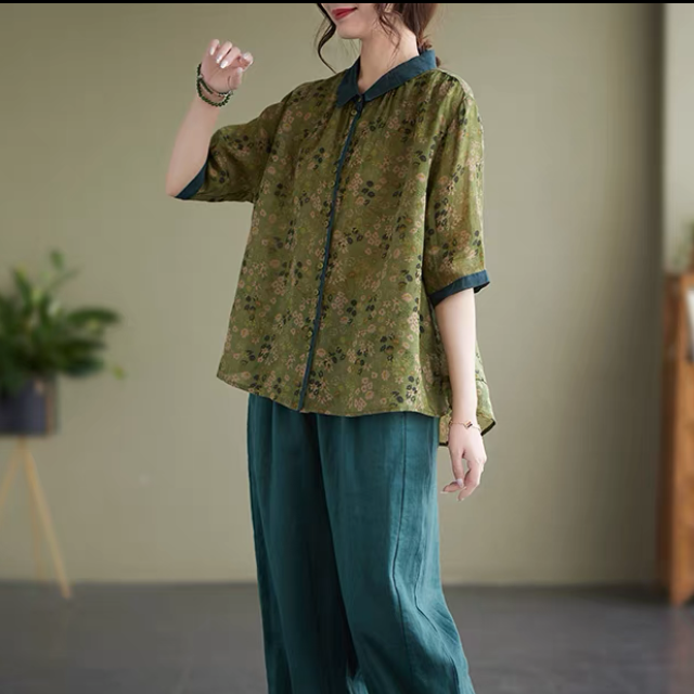 綿麻トップス、トップス、シャツ、レディース、夏 4,115円