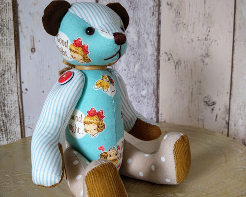 レトロ ポップ テディベア バッグチャーム キーリング kukuma 通販